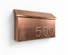 Handmade Brushed Copper Mailbox with Embossed Numbers – Medium Flush Mount | Cu-Copper Design