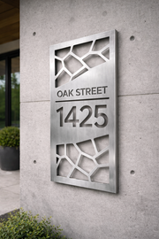 Modern Stainless Steel Address Sign – Custom House Numbers & Street Name