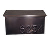 Patina Copper Mailbox with Embossed Numbers, Wall Mount