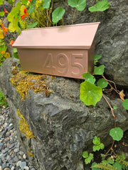 Handmade Brushed Copper Mailbox with embossed House Numbers – Premium Flush Mount