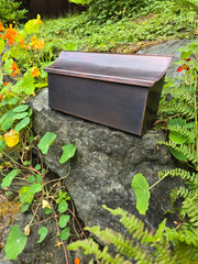 Handmade Patina Copper Mailbox – Flush Mount Rustic Mailbox for Outdoor Use