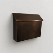 Large Dark Patina Copper Mailbox – Wide Rustic Flush Mount