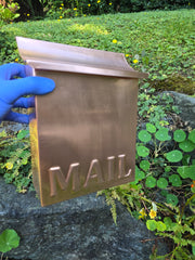Copper Mailbox with Embossed MAIL or POST – Classic Flush Mount