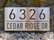 Handmade Brushed Stainless Steel Address Plaque –  Horizontal House Sign