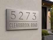 Handmade Brushed Stainless Steel Address Plaque –  Horizontal House Sign