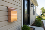 Vertical Copper Mailbox on Siding