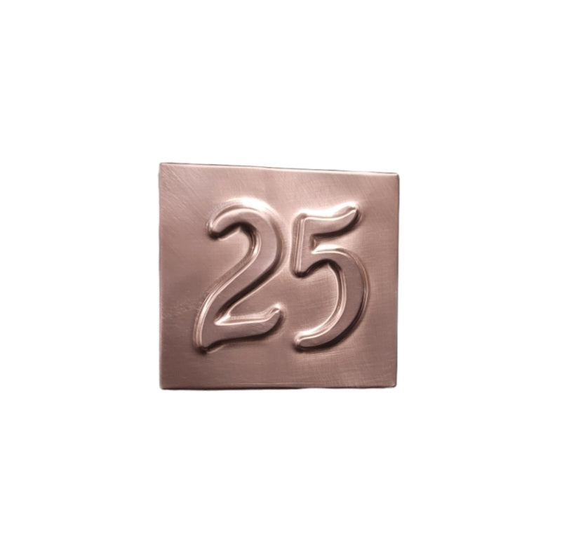 Brushed Copper 2 House Number Address Plaques, Custom Home Address Plaque