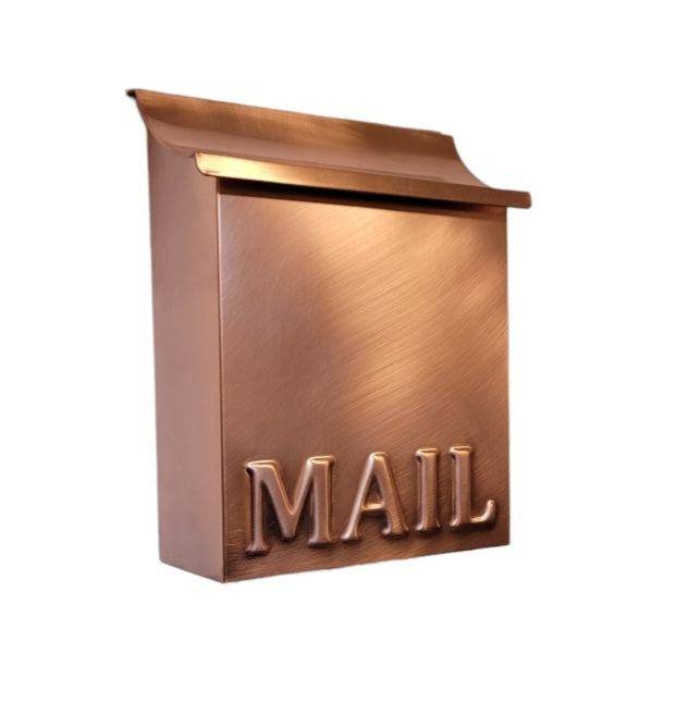Handmade Copper Mailbox – Flush Mount Rustic Mailbox for Outdoor Use
